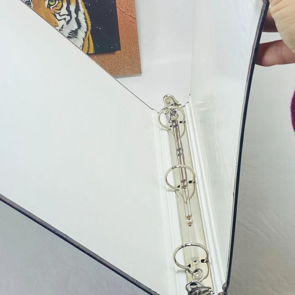 2 VTG 1990s Stuart Hall Schimmel 3 Ring Binder‎ Organizer White Tiger NOS Retro